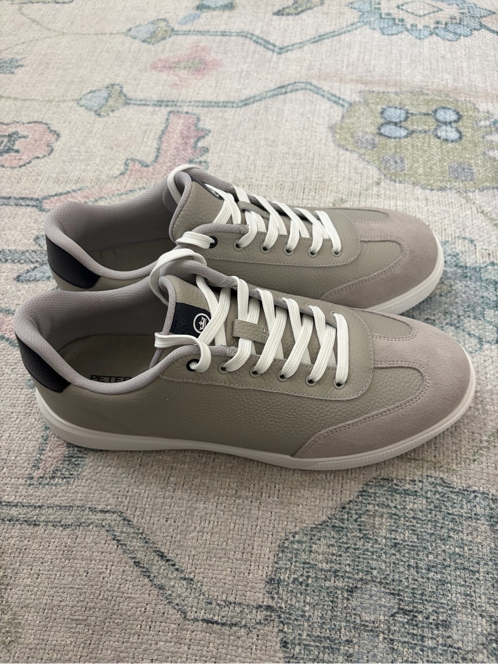 Peter Millar Men's Gray and White Drift Sneakers